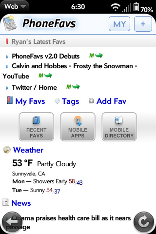 PhoneFavs Mobile Web Portal